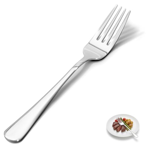 HIKAA 8.17 Inch Dinner Forks, Set of 24, Food Grade Stainless Steel Flatware, Mirror Polished, Smooth Edge, Dishwasher Safe for Home Kitchen Restaurant Party 24-Piece