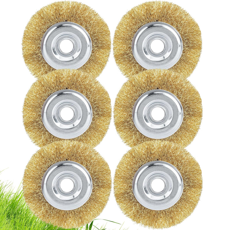 Herbst Pack of 6 Joint Brushes, 110 x 16 mm, Round Weed Brush, Compatible with Gloria | Multibrush and other wire brushes, weedbrush accessories, replacement brush 6 pieces.