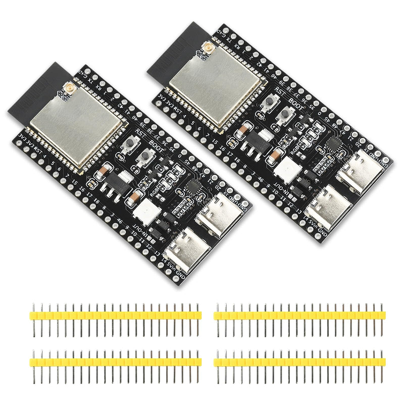 Heemol For ESP32 S3 N16R8 DevKitC-1 Modules, for ESP32 S3 Development Boards with WiFi, Bluetooth 5.0 for Arduino, USB C Connectable Pin Headers Not Soldered - Pack of 2