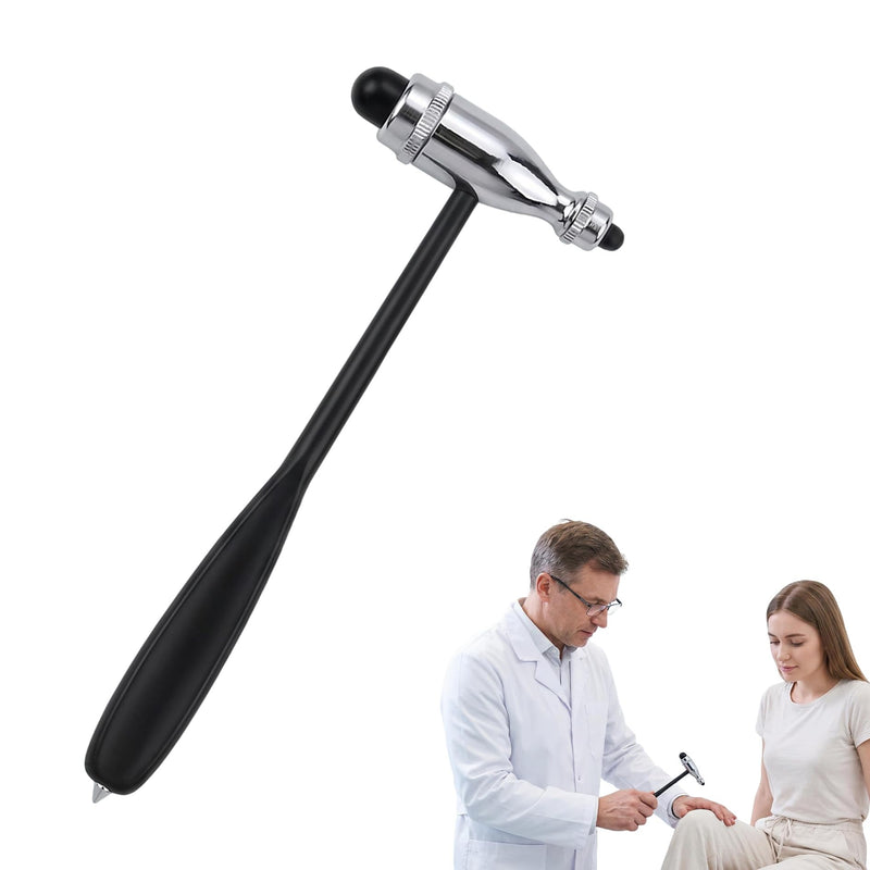 Tromner Neurological Reflex Hammer Precision Reflex Diagnostic Tool Made of Stainless Steel with Double-Sided Rubber Head, Perfect for Skin Muscle Reflexes, Clinical Examination Surface Reactions