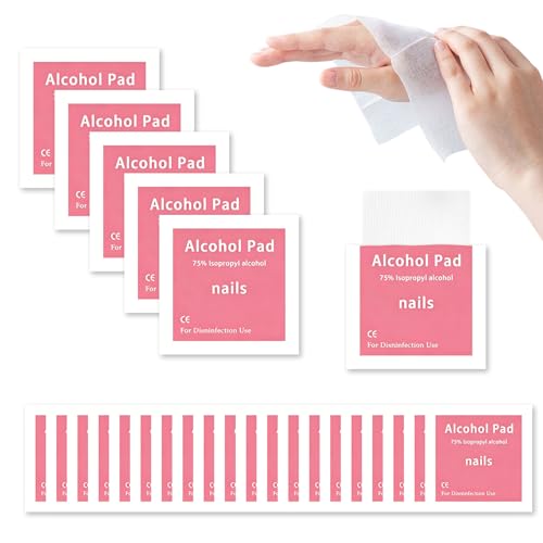 Pack of 400 Alcohol Swabs, Alcohol Pads with Travel Size, 75% Alcohol Wipes, Hygienic, Individually Packed, Ready to Use for Removing Sticky Nails, Mobile, Keyboard and Surfaces, 6 x 3 cm