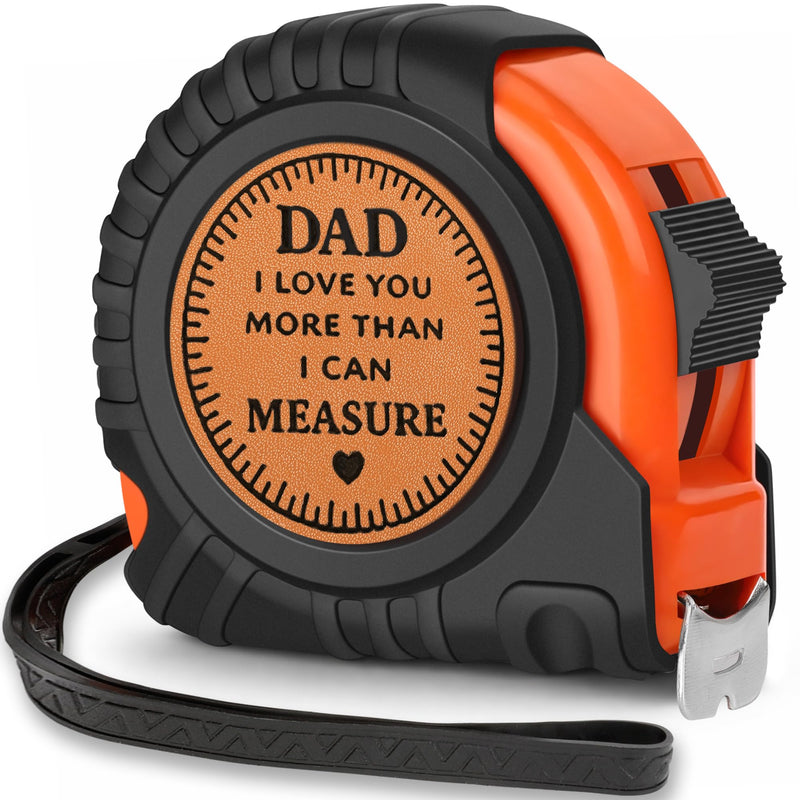 Fathers Day Dad Gifts from Daughter Son First Fathers Day New Daddy Birthday Gifts Best Dad Ever Gift Stepdad Father in Law Gift Genuine Leather Engraved 25 FT Tape Measure Useful Tool Father Present Dad Gift