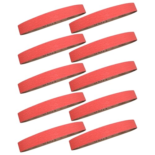 SHUTTLE GENIUS 1 1/2 x 30 inch 60 grit ceramic sanding belts, 10-pack for metal polishing