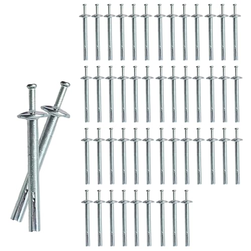 HOKIMEEN 1/4 x 2 inch zinc-plated hammer drive nail anchors for concrete, 50-pack M6*50