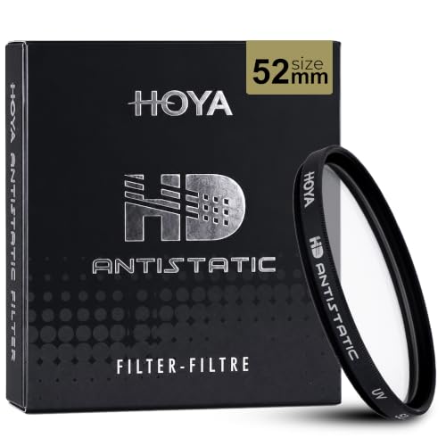 HOYA 52mm HD Antistatic UV Lens Filter, Hardened Glass, Dust Repelling