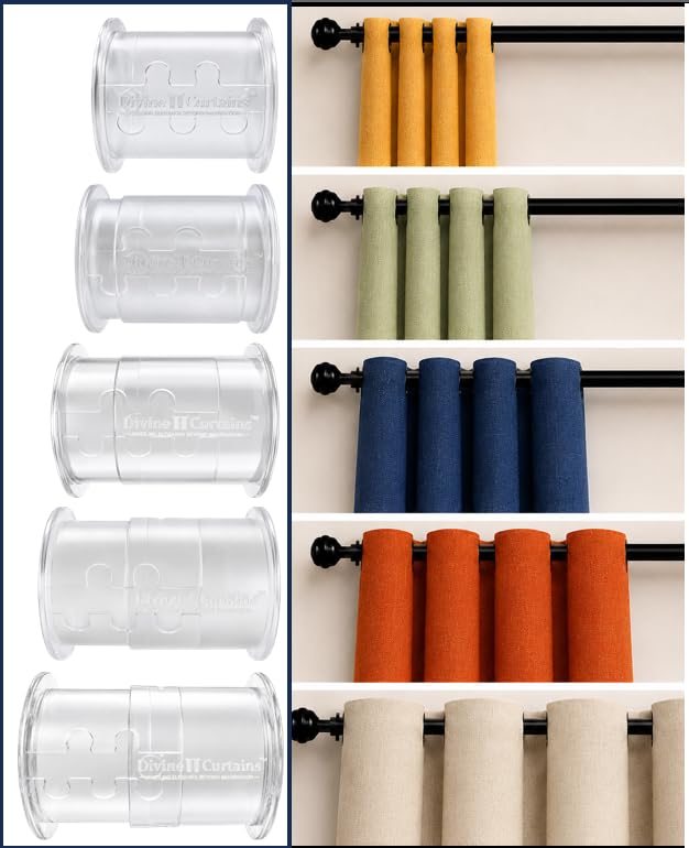 32-Piece Adjustable Curtain Spacers, Tool-Free, Fits 1.75-Inch Rods, 16 Sets 32 Pieces