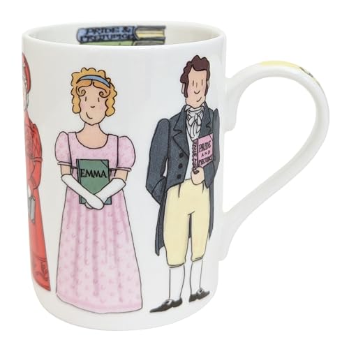 Alison Gardiner Fine Bone China Mug – Handcrafted in UK – 10.8oz British Heritage Collection – Literary Gift for History Lovers, Teachers & Librarians (Jane Austen) Jane Austen