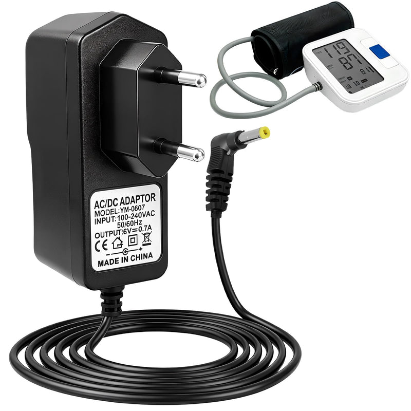 6 V Power Supply Charger for Omron Blood Pressure Monitor X7 Smart, AC Power Adapter Replacement Charging Cable Compatible with Omron M7 M500 M700 M3 M5 M2 M6 M8 M9 X3 X4 Series, 1.5 m Cable
