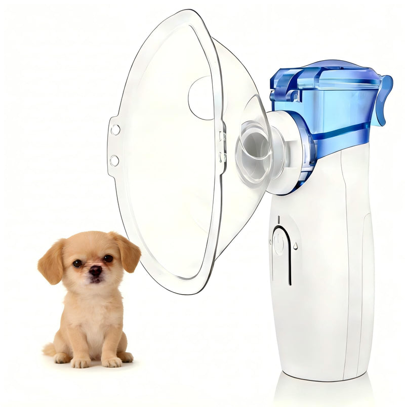 Portable Cat Dog Nebulizer, Handheld Cool Mist Steam Inhaler for Pets with Breathing Problems, USB Rechargeable Veterinary Device for Home Office Travel, Animal Use