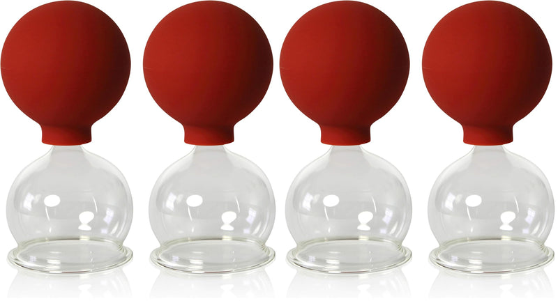 Lauschaer Glas Cupping Glasses with Ball 2 Pieces 50 mm for Professional, Medical, Fireless Cupping, Cupping Glasses (Pack of 2) 50 mm (Pack of 2)