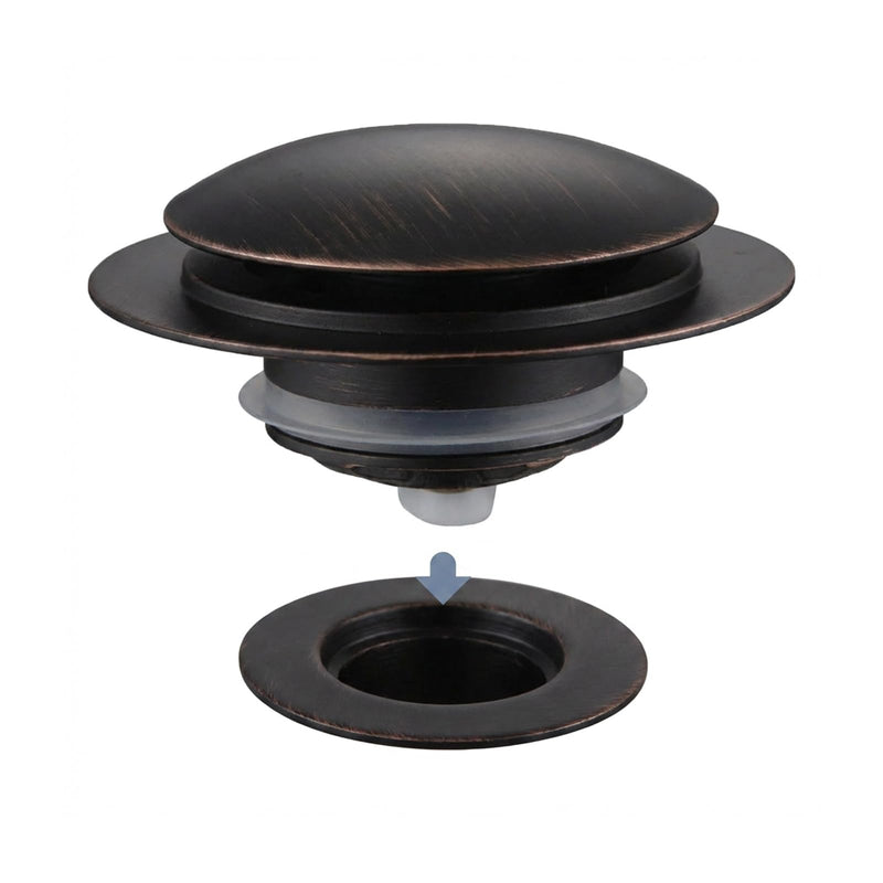 Oil Rubbed Bronze Bathtub Drain Stopper, Hidrop Universal Toe Touch Pop Up Bath Drain, Tip Toe Tub Drain Stopper Conversion Kit, Replaces Lift and Turn, Tip-Toe and Trip Lever Drains, EZ Install (ORB) Oil Rubbed Bronze