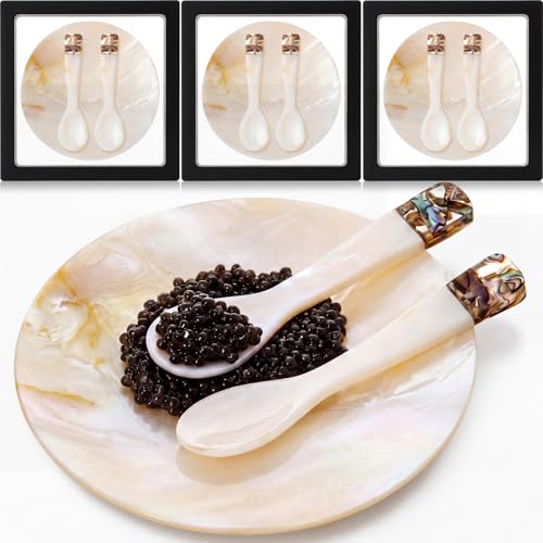 3 Sets Caviar Serving Set, Mother of Pearl Spoon Dish, Elegant