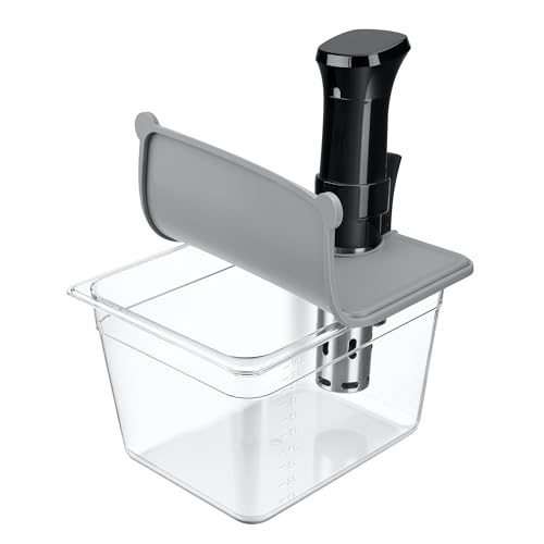 HOMENOTE 12 Qt sous vide container with collapsible silicone lid, BPA-free plastic, ideal for precise cooking and food storage.
