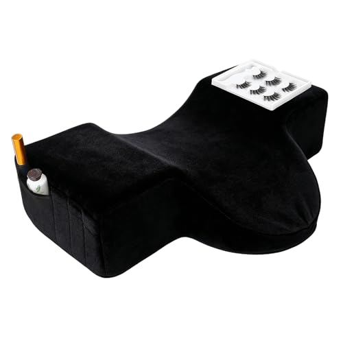Beauty Salon Lashing Pillow,Comfortable Velvet Memory Foam Eyelash Extension Pillow,Ergonomic Neck Pillow,Protect The Neck When Used for Lash Extension Grafting Make Up