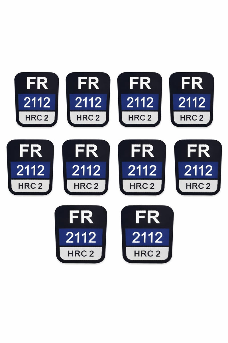 FR Replacement Patch Iron-On Flame Resistant Tags, HRC2 2112, Pack of 10 (Navy) Navy