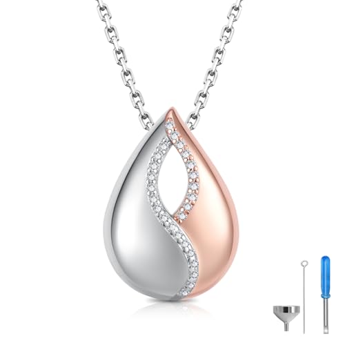 Sariel Dual Urn Pendant Necklace 925 Sterling Silver Teardrop