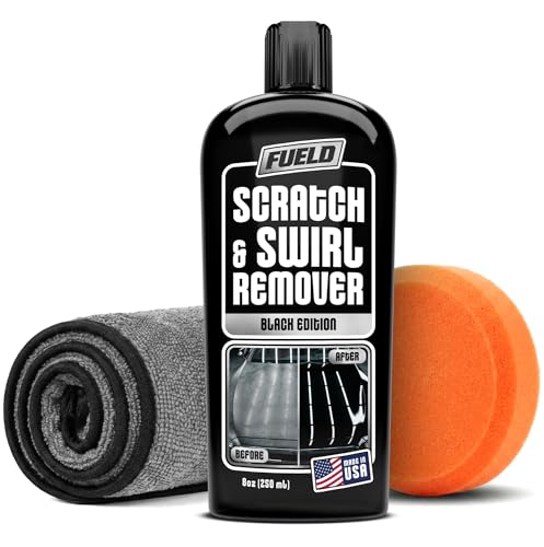 Fueld Midnight Black Scratch Remover car paint repair compound with towel for clear coat and swirl removal