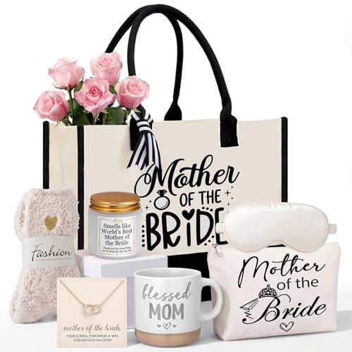 Amyhill 7 Pcs Mother of The Bride Gift Set for Women Mob Gifts for Mother
