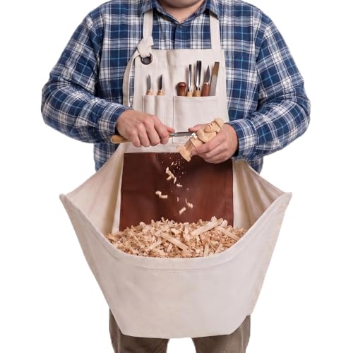 Rickcaptain large woodworking apron for men with durable tool pockets and adjustable straps