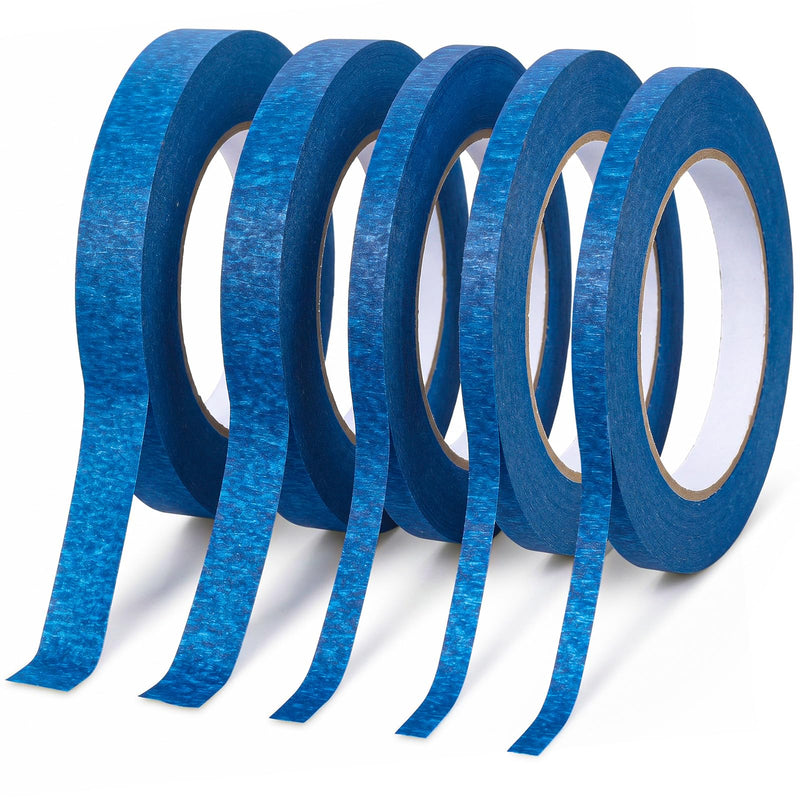 Nogeqi 6 Roll Masking Tape, Pinstripe Tape 1/8" 1/5" 2/5" 1/2" Wide X 54 Yard,Thin Painters Tape Painting Automotive Masking Tape for DIY, Paint, Art Crafts
