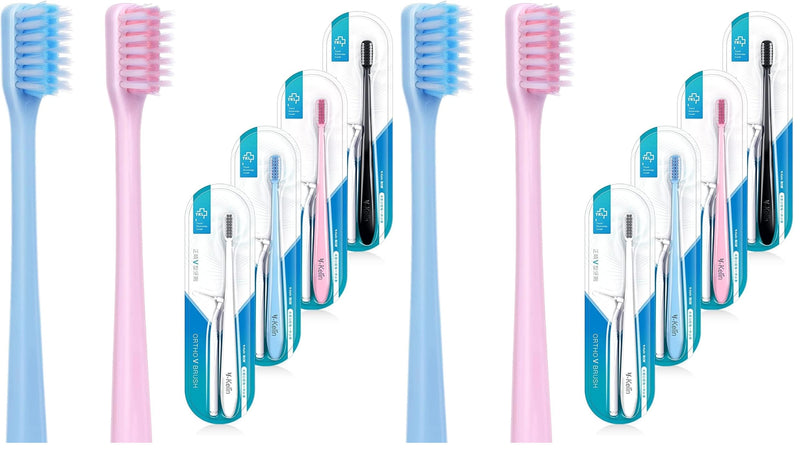 Y-kelin Orthodontic Toothbrush, V Shape, Soft Bristles, 8 Packs (Assorted Colours, Colour Not Selectable), Very Soft Toothbrush 4 stück (2er Pack)