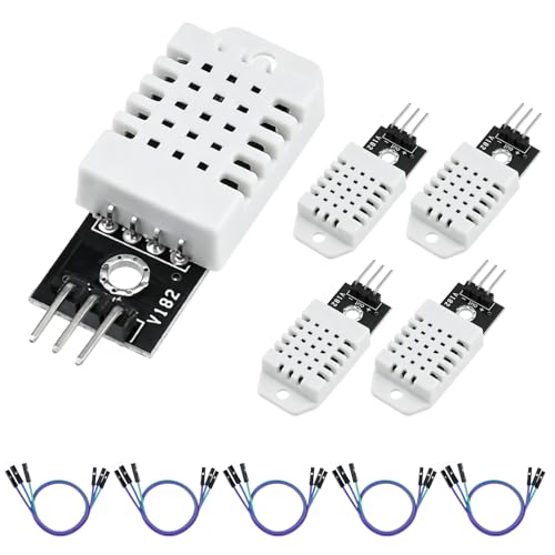Aifeier ET DHT22 digital temperature humidity sensor module with cable, white, 5-piece set