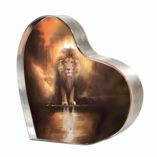 Lion of Judah & Lamb Religious Home Decor for Friends Gifts Acrylic 4x4Inch Lion-Lamb