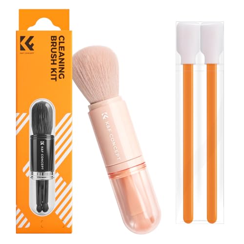 K&F CONCEPT 6-in-1 Keyboard Cleaning Brush Kit for Camera, Lens, PC,Pink Pink