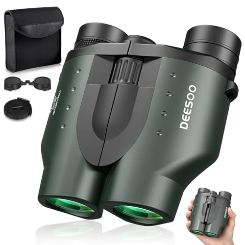 25x32 Compact Binoculars for Adults Kids - High Powered Lightweight Small Porro Binoculars with BAK4 Prism FMC Lens - Clear Vision for Bird Watching Cruise Ship Travel Hunting Sports (Green)
