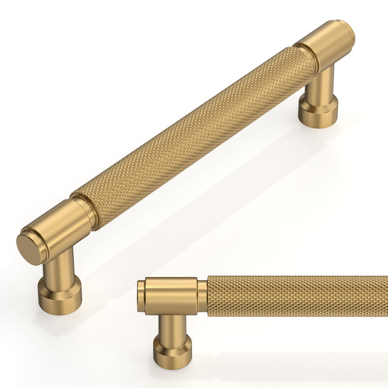 5 Pack Champagne Bronze Cabinet Pulls 5 Inch(128mm) Kitchen Cabinet Handles Cabinet Hardware for Drawer Pulls 5" Hole Center