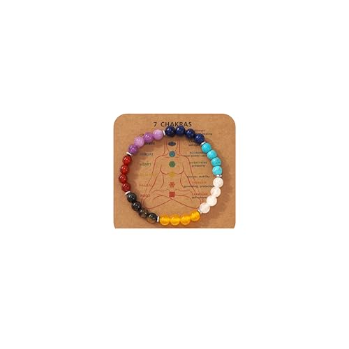 Inspirational Gifts for Women,7 chakra Bracelet,Natural Stone Healing Bracelet Stress Relief Anxiety Jewelry Gifts Friendship Family Four