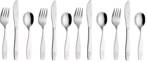 Exzact Children Cutlery Set 6pcs Stainless Steel Kids Toddler 24M+ (Pack of 2)