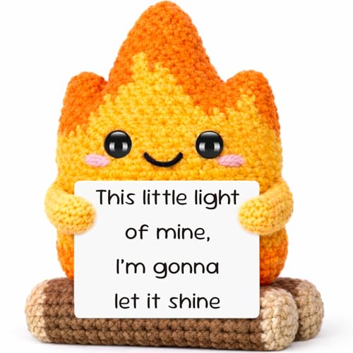 Inspirational Crochet Campfire Gifts for Women Men,Back to School Supplies Gifts for Kids Boys Girls, Christians Religious Affirmation Cheer Up Friendship Gift Shine