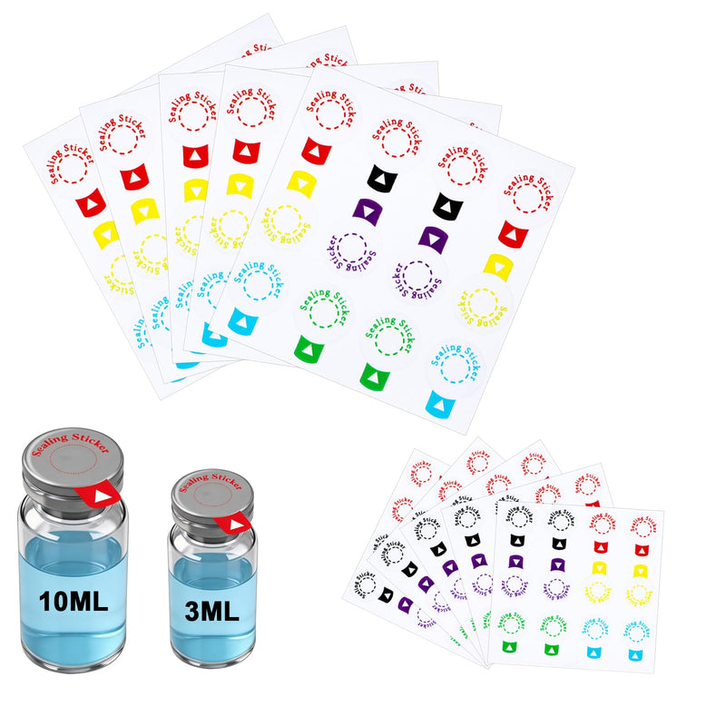 Vials Sealing Stickers 120Pcs Transparent Self Adhesive Sticker Laboratory Circle Sealing Labels for 13mm 20mm Aluminum Plastic Caps