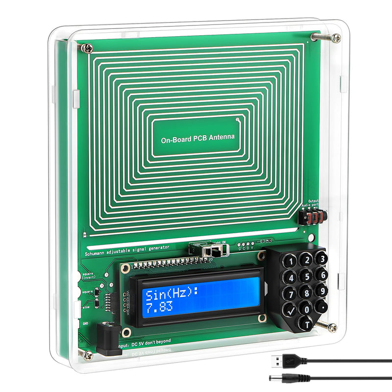 Schumann Frequency Generator Device, 7.83 Hz Adjustable (0.01 Hz to 100,000 Hz) Schumann Resonance Generator with USB-C & Display Low Frequency Sine Wave Resonator for Sleep, Relaxation & Stress