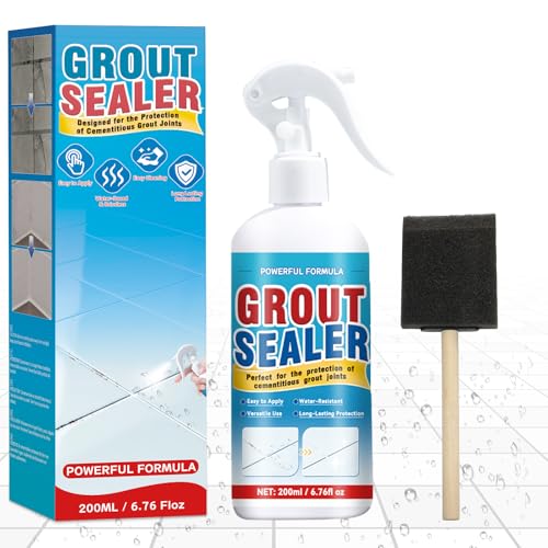 Bellisinno clear waterproof grout sealer spray for shower tile, bathroom floor, stone, and marble (200ml)