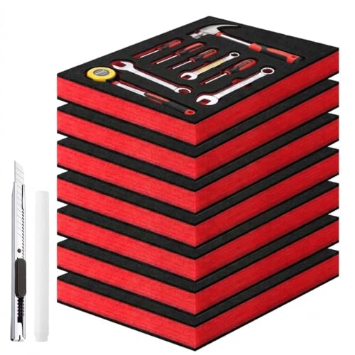 UroLrHi 7-pack tool box foam inserts, 14 x 12 x 1 inch, black foam organizer sheets