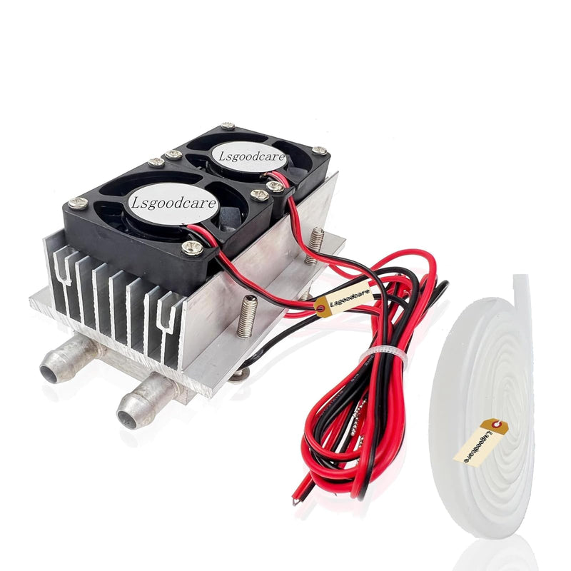 Lsgoodcare 12V Thermoelectric Peltier Cooling System with Heatsink, TEC1-12706 2 Chip Peltier Semiconductor Cooling Kit, DIY Mini Air Conditioner and Refrigerator + Water Cooling Hose | Lsgoodcare TEC1-12706 Peltier-Halbleiter-Kühlsystem-Bausatz, DIY-M...