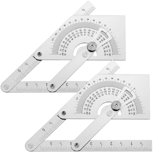 Copkim metal protractor angle finder with 0–180 degree scale for woodworking, 2-pack