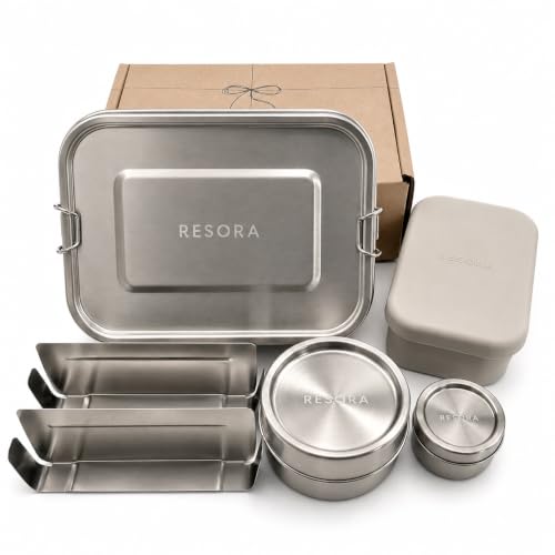 RESORA 40oz Basic Stainless Steel Bento Lunch Box for Adults Basic Set