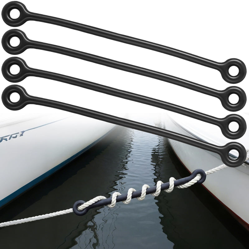 4 Pack 19.5'' Boat Snubber Dock Line Absorber Shock Marine Boat Mooring Line Rubber Snubbers Heavy Duty Flexible Marine Bungee for 7/16"-5/8" (12-16mm) Reducing Impact Noise Secure Mooring 4