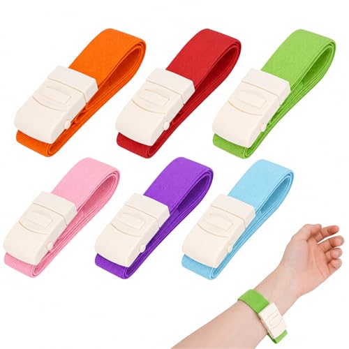 Pack of 6 Storage Tubes, Blood Drawing, Highly Flexible Tourniquet with Quick Closure, Vein Preservation, Storage Hose, Blood Collection Set, Used for Blood Collection and Wound Cares, Camping, Hiking