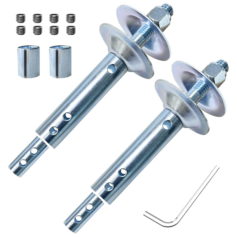Neeki Bench Grinder Shaft Extension for Polishing, 1/2" and 5/8" Motor Threaded Shaft Adapter, Fits 1/2" and 5/8" Center Hole Cloth and Airway Polishing Wheels (Long (6") – LH & RH Set) Long (6") – LH & RH Set