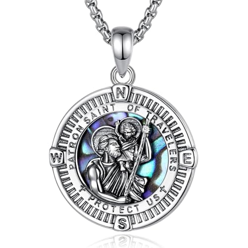 St Christopher Necklace Saint Christopher Medal Pendant for Men