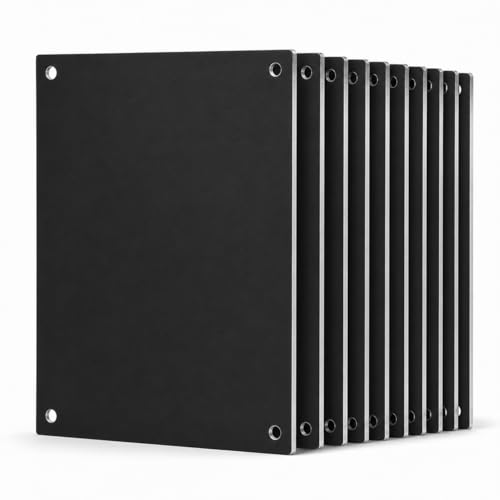 INVINEEX 10-pack 5052 black aluminum sheets, 5 x 7 inches, 1mm thick