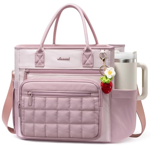 LOVEVOOK Insulated Lunch Box for Women,X Large Adult Lunch Cooler Bag Women Dark Pink with Light Pink X Large —18L