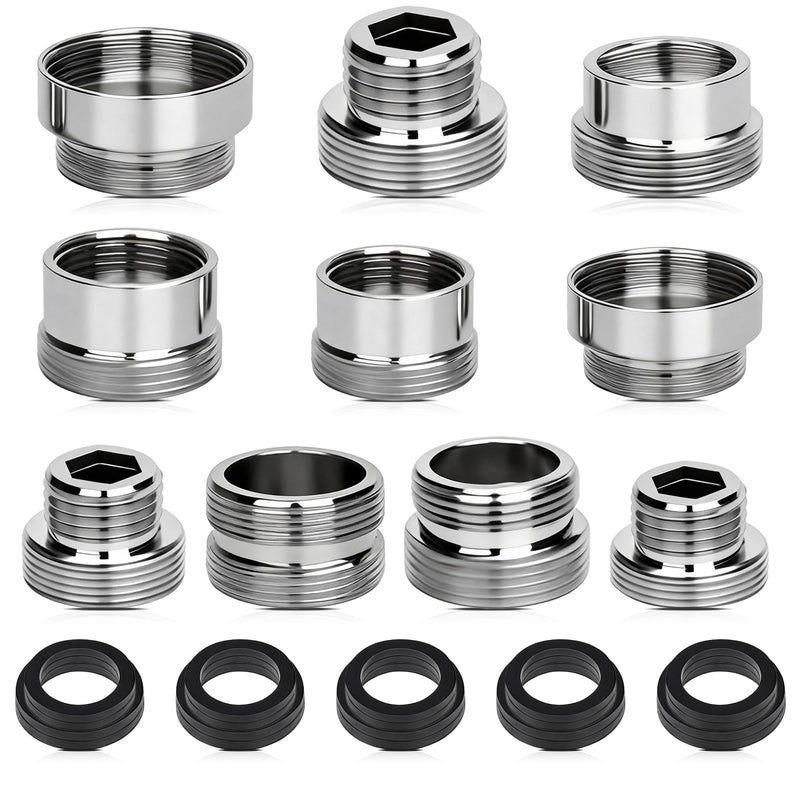 10 x Universal Tap Adapters | Brass Adapter Tap, Male Thread Double Nipple Thread Adapter, Tap Connectors for Kitchen Garden Hose, Faucet