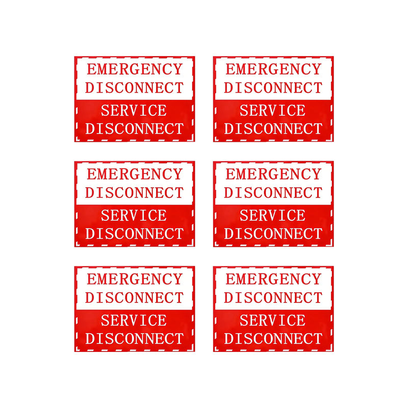 Emergency Disconnect Sticker - Magnetic Breaker Box Labels, Reusable PVC Electrical Panel Sign, NEC Compliant（Set of 6）