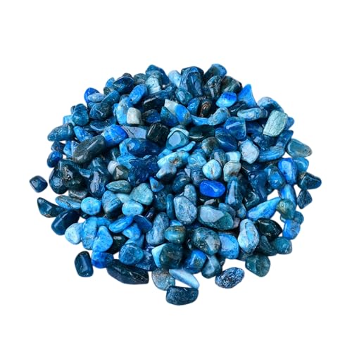 Natural Polished Apatite Tumbled Chips Crushed Crystal Stone, 7-9mm Healing Crystal Chips Bulk Healing Reiki Crystal Stones for Jewelry Making Home Decoration