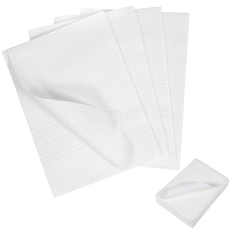 Oruola Pack of 20 Disposable Tattoo Pads, Dental Bibs, White, 45.5 x 33 cm | Disposable tattoo pads, nail paper towels, tattoo cleaning pad for nail art salon, manicure, nail